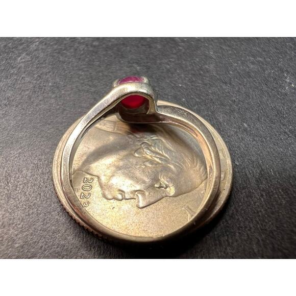 Vintage 14k white gold star ruby estate ring size 6 - Picture 3 of 16